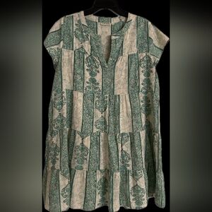 Roller Rabbit Teal and Cream Patterned Dress